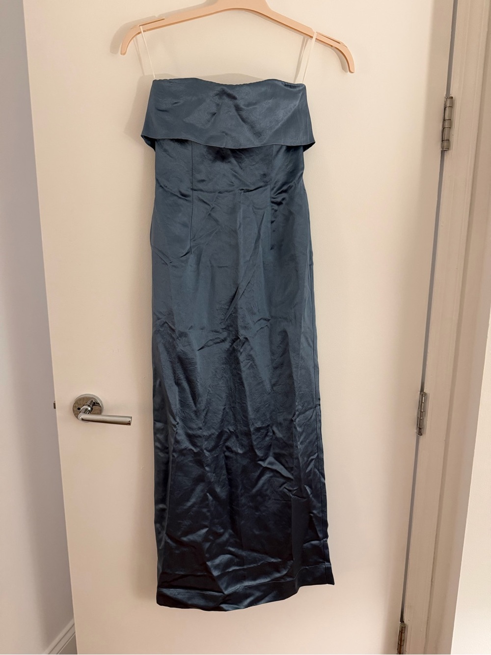 NWT BONDI BORN Kobe Strapless Maxi Dress - Steel Blue